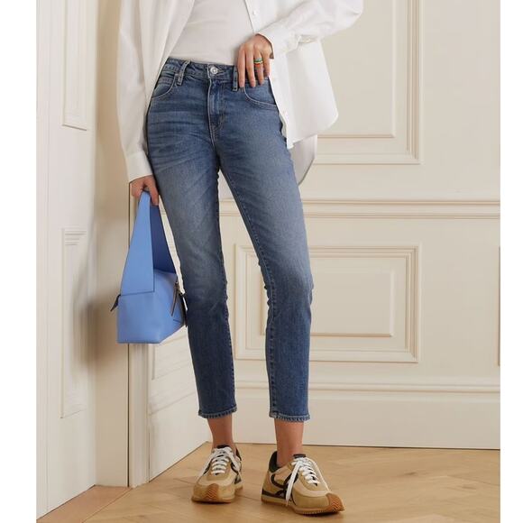 SLVRLAKE Lou Lou Cropped Mid-Rise Slim Leg Jeans - Picture 1 of 13